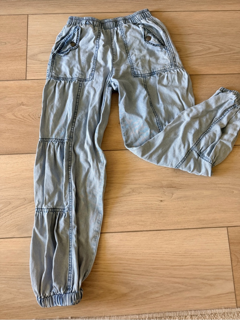 Vintage Havana Light Blue Girls' Elastic Waist Jogger Pants